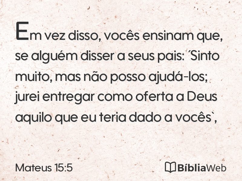 Mateus 15:5 em imagem para compartilhar