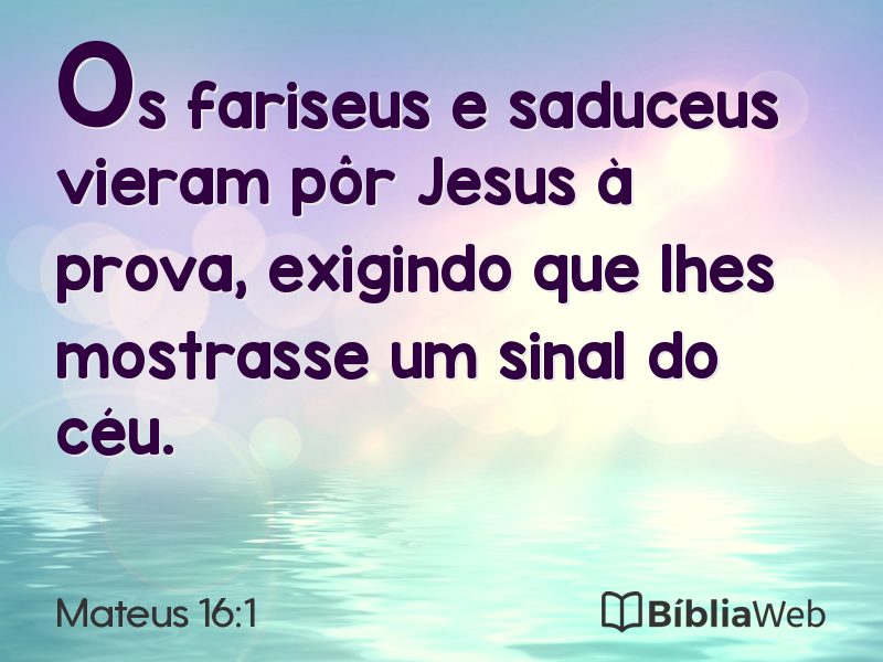 Mateus 16:1 em imagem para compartilhar