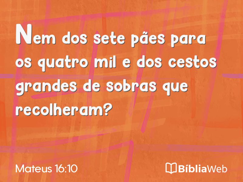 Mateus 16:10 em imagem para compartilhar