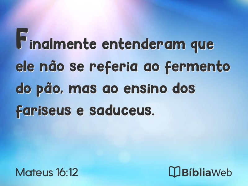 Mateus 16:12 em imagem para compartilhar