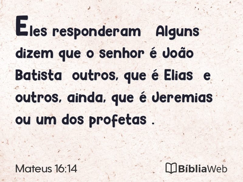 Mateus 16:14 em imagem para compartilhar