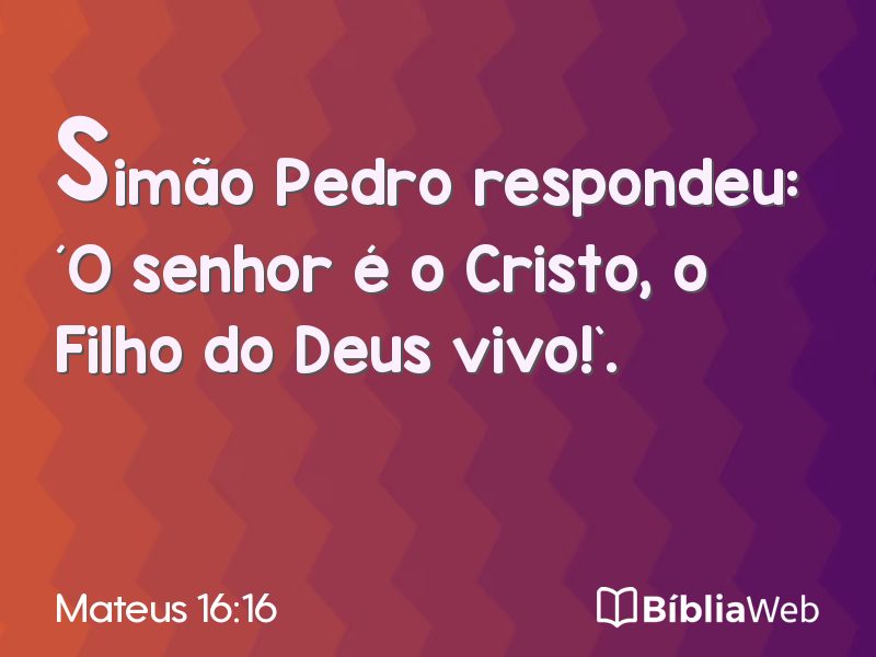Mateus 16:16 em imagem para compartilhar