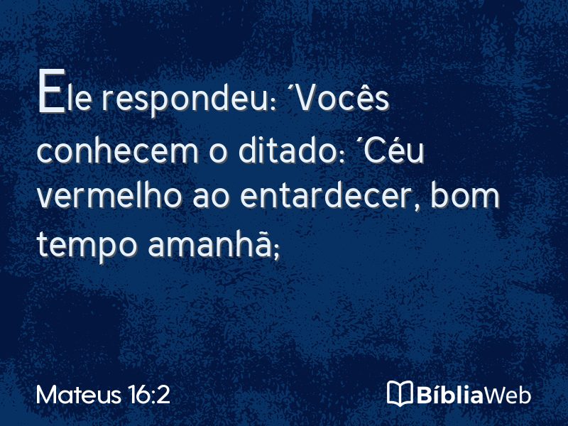 Mateus 16:2 em imagem para compartilhar