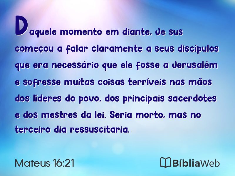 Mateus 16:21 em imagem para compartilhar