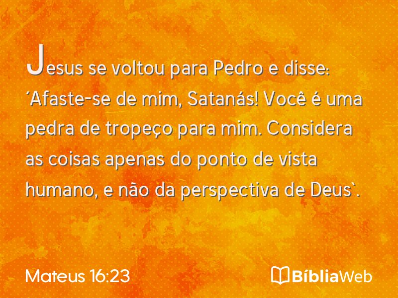 Mateus 16:23 em imagem para compartilhar
