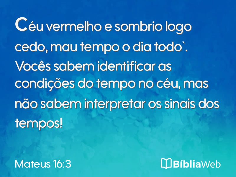 Mateus 16:3 em imagem para compartilhar