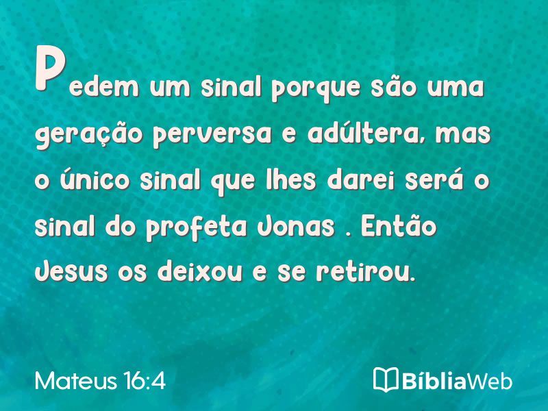 Mateus 16:4 em imagem para compartilhar