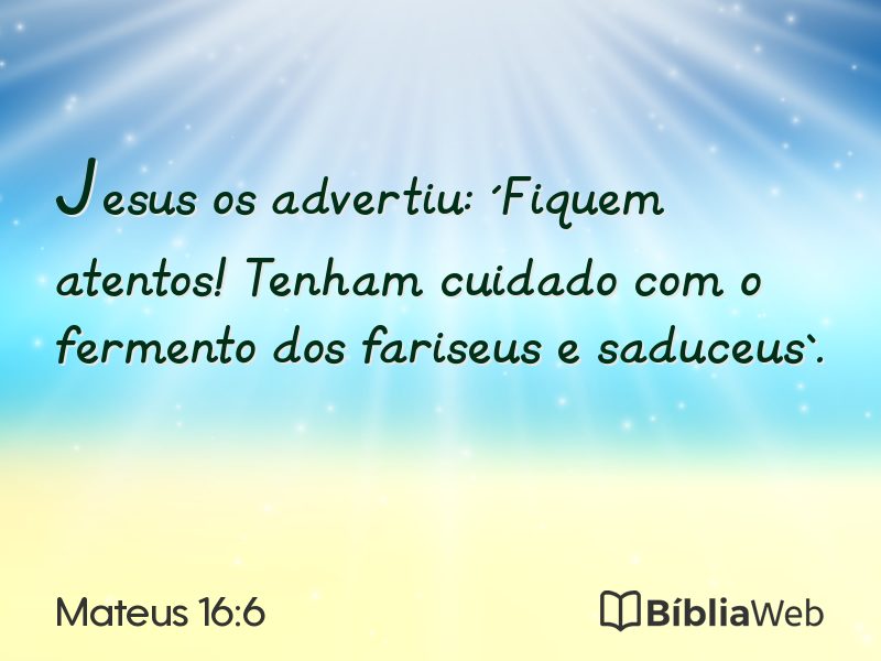 Mateus 16:6 em imagem para compartilhar