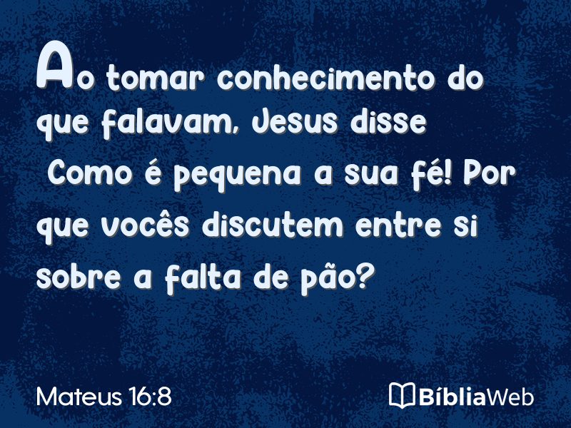 Mateus 16:8 em imagem para compartilhar