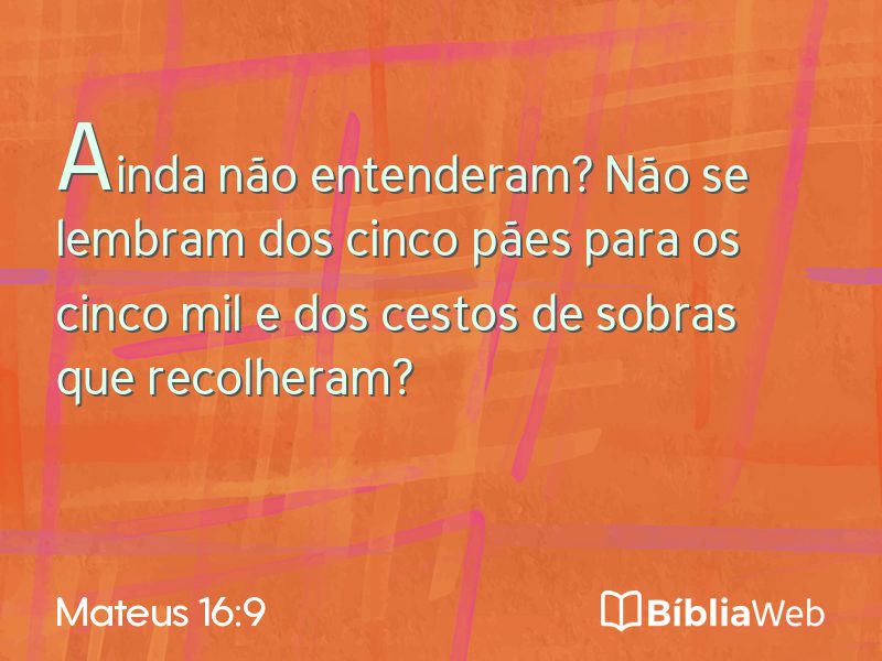 Mateus 16:9 em imagem para compartilhar