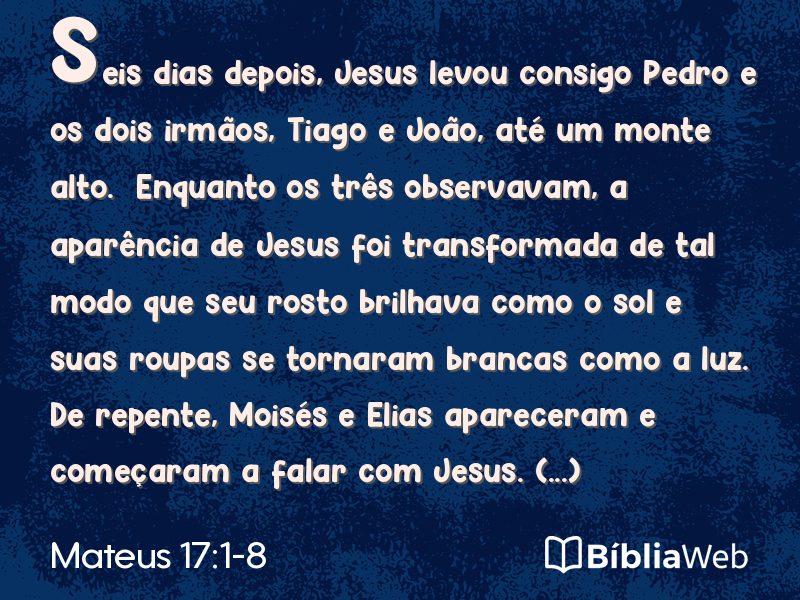 Mateus 17:1-8 em imagem para compartilhar
