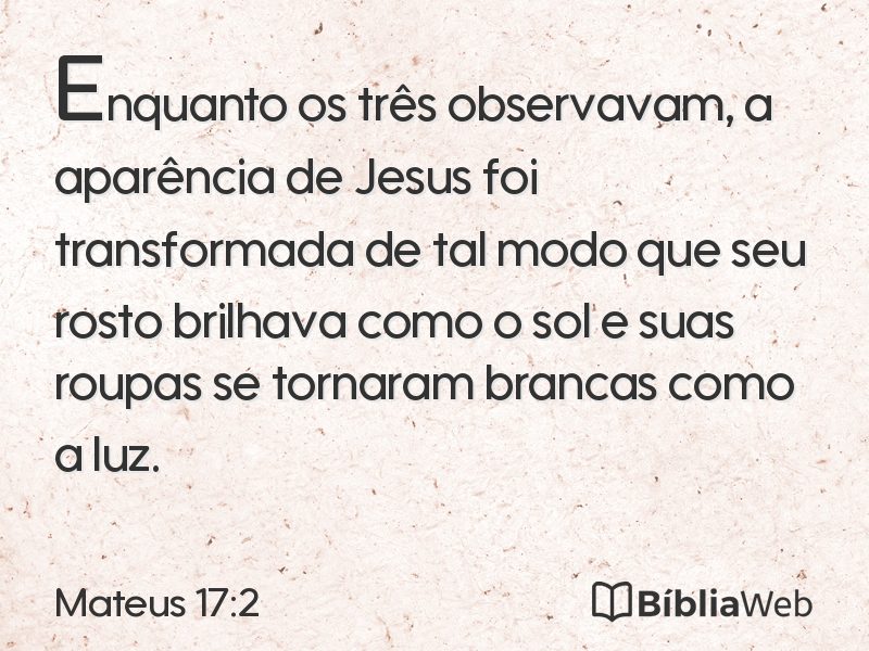 Mateus 17:2 em imagem para compartilhar