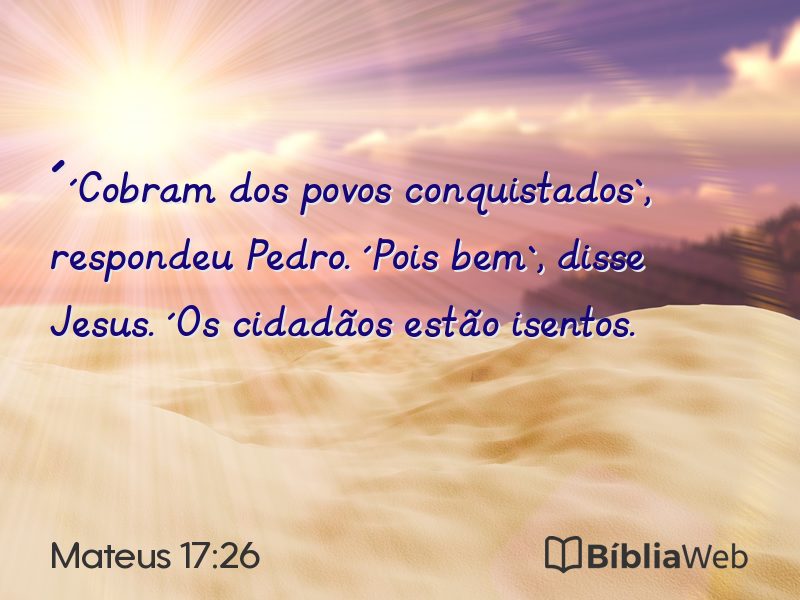 Mateus 17:26 em imagem para compartilhar