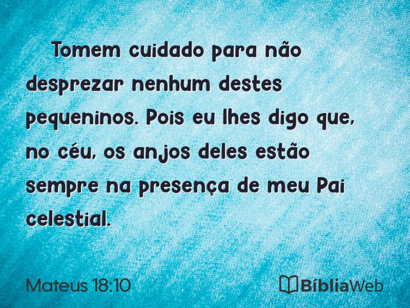 Mateus 18:10 em imagem para compartilhar