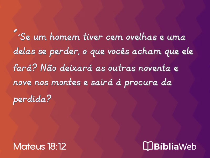 Mateus 18:12 em imagem para compartilhar