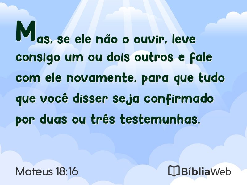 Mateus 18:16 em imagem para compartilhar