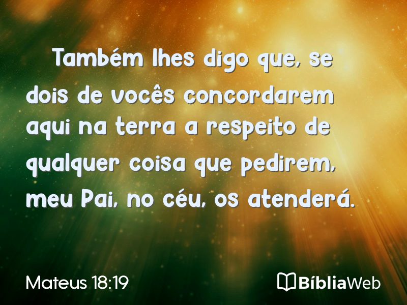 Mateus 18:19 em imagem para compartilhar