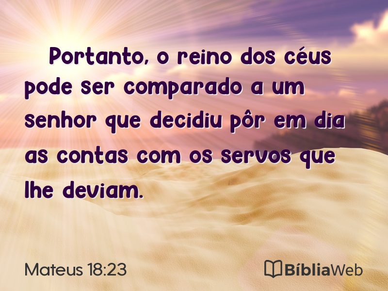 Mateus 18:23 em imagem para compartilhar