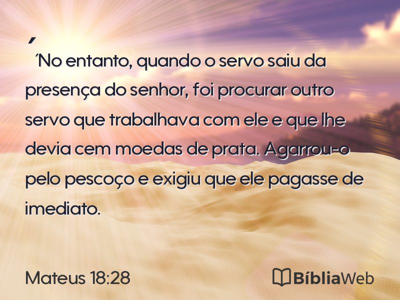 Mateus 18:28 em imagem para compartilhar