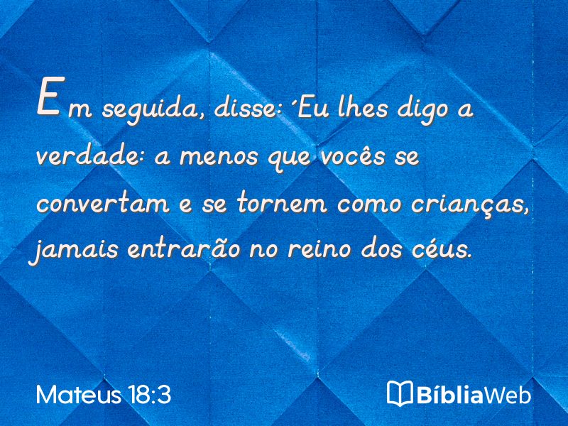 Mateus 18:3 em imagem para compartilhar