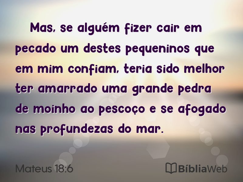Mateus 18:6 em imagem para compartilhar