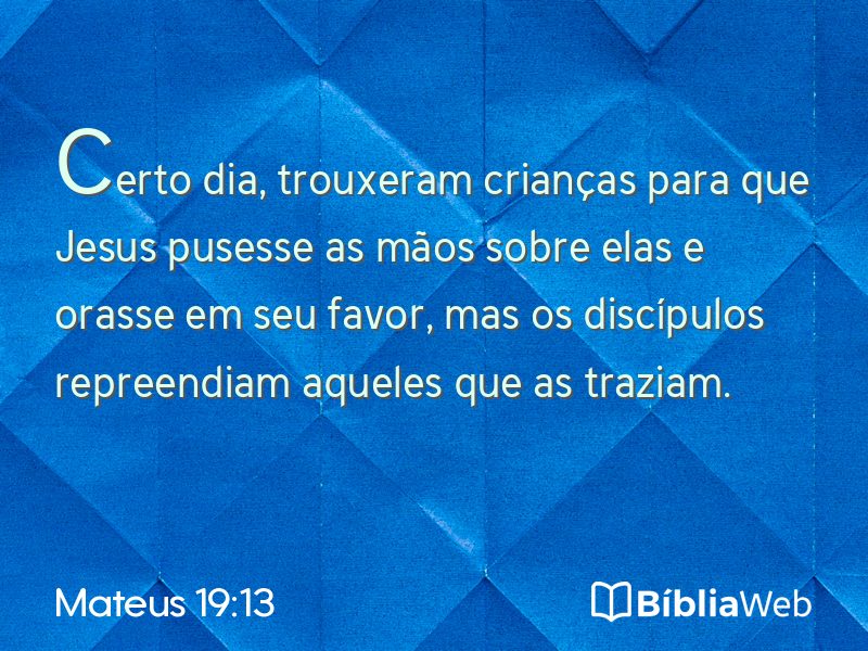 Mateus 19:13 em imagem para compartilhar