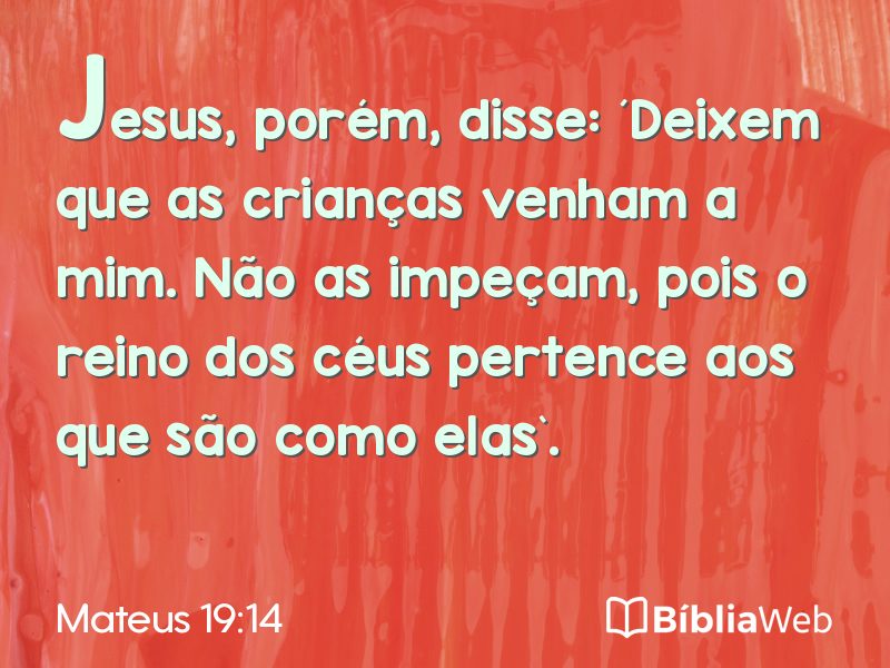 Mateus 19:14 em imagem para compartilhar