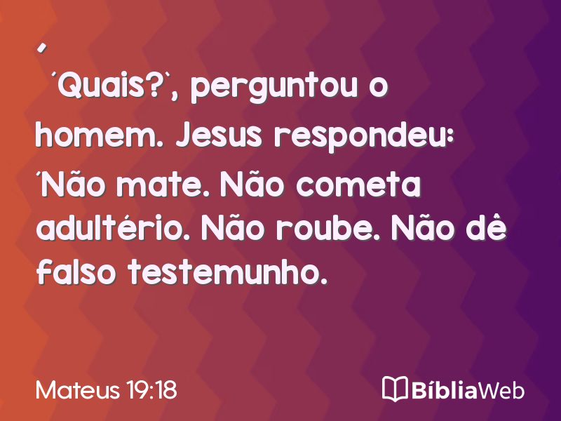 Mateus 19:18 em imagem para compartilhar
