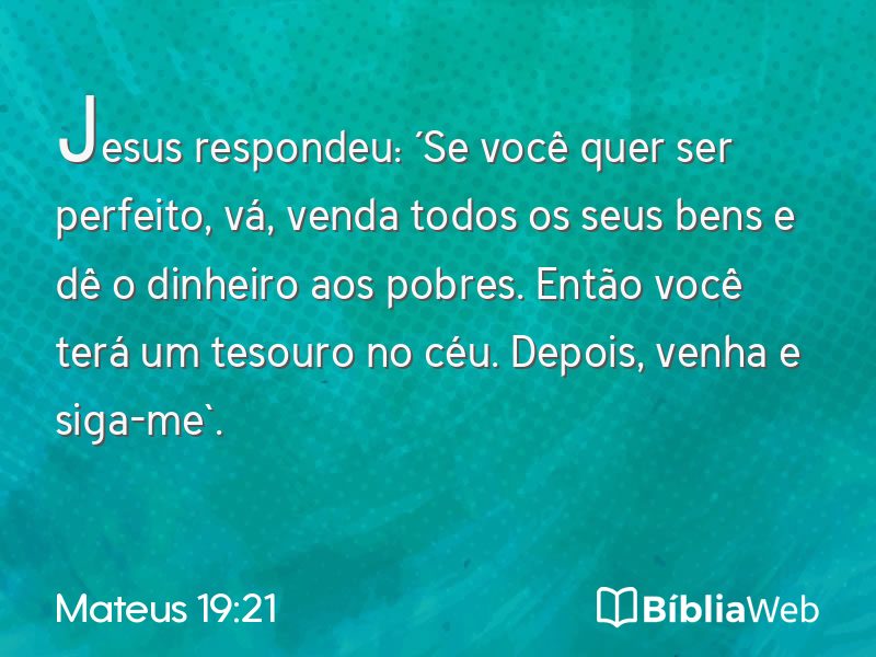 Mateus 19:21 em imagem para compartilhar