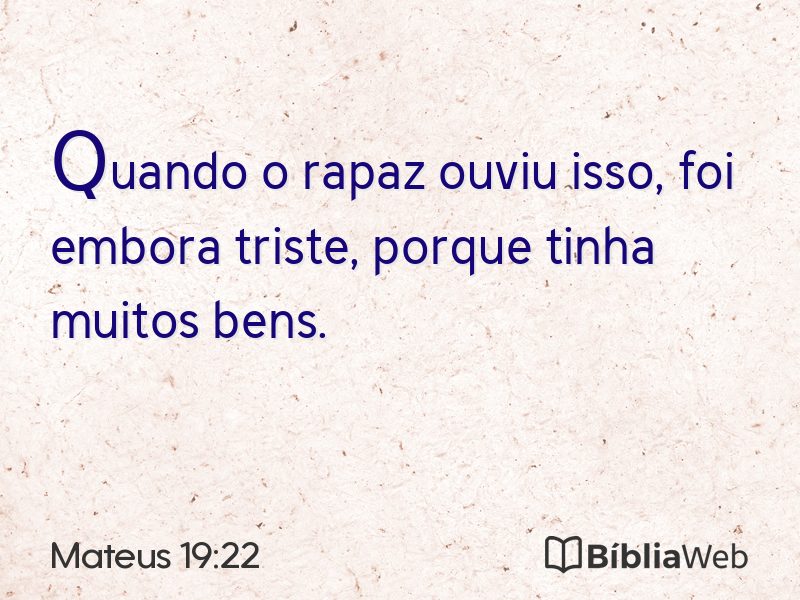 Mateus 19:22 em imagem para compartilhar