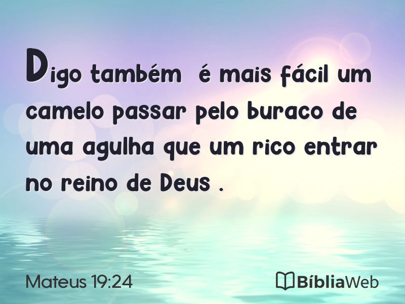 Mateus 19:24 em imagem para compartilhar