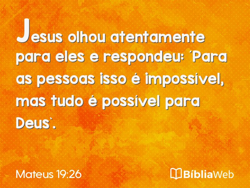 Mateus 19:26 em imagem para compartilhar
