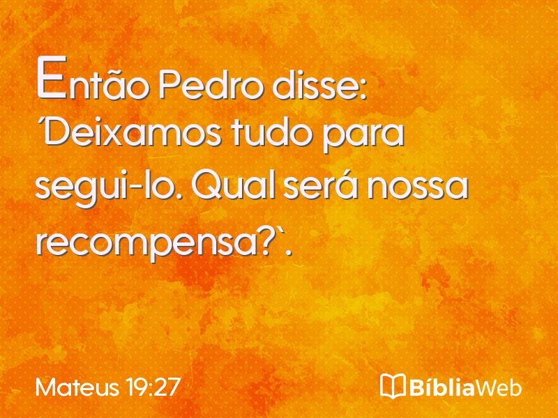 Mateus 19:27 em imagem para compartilhar