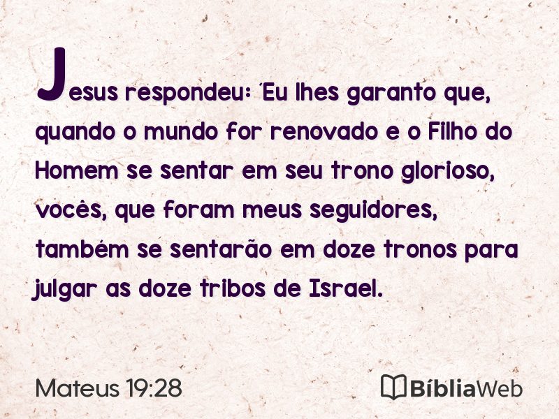 Mateus 19:28 em imagem para compartilhar