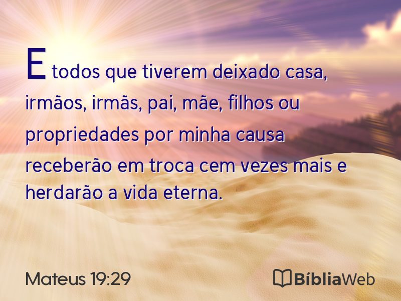 Mateus 19:29 em imagem para compartilhar