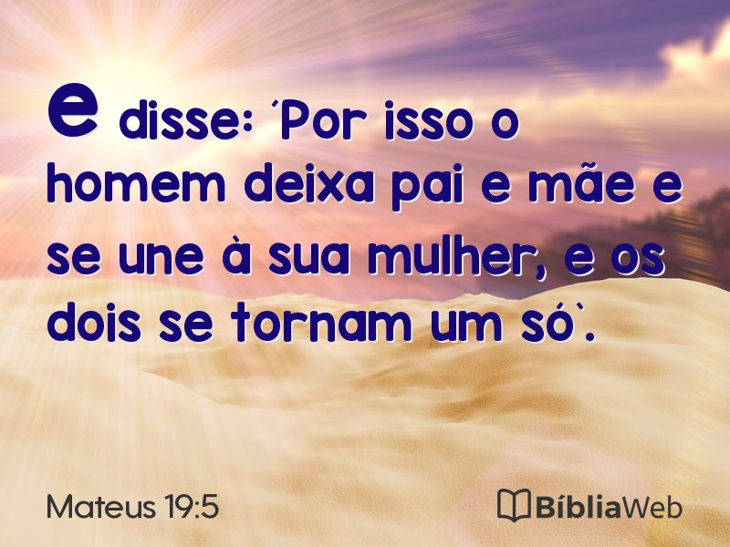 Mateus 19:5 em imagem para compartilhar