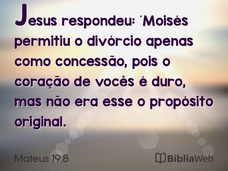 Mateus 19:8 em imagem para compartilhar