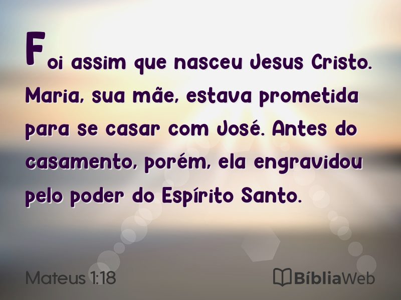 Mateus 1:18 em imagem para compartilhar