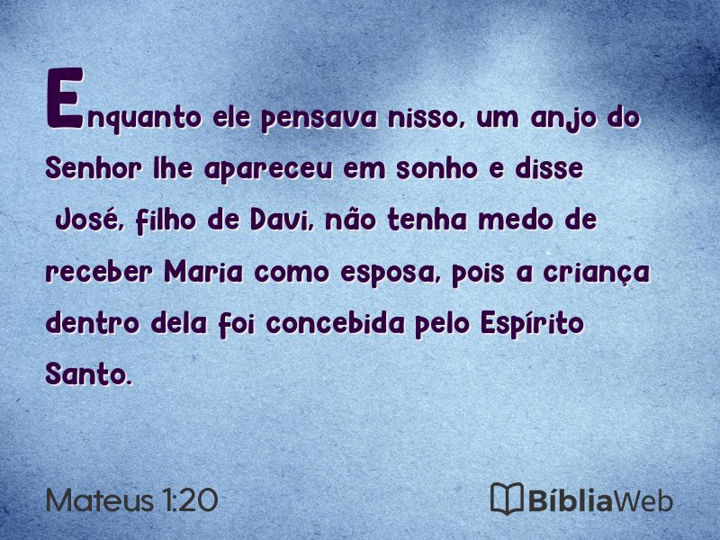 Mateus 1:20 em imagem para compartilhar