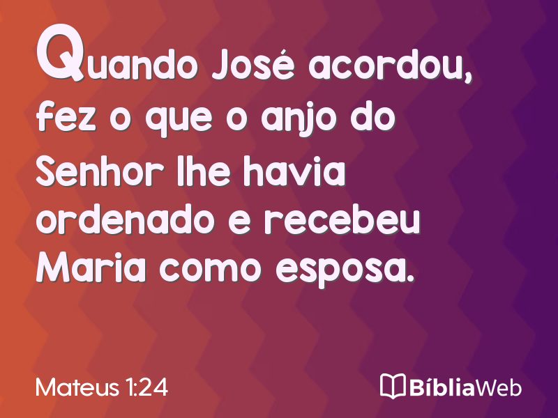 Mateus 1:24 em imagem para compartilhar