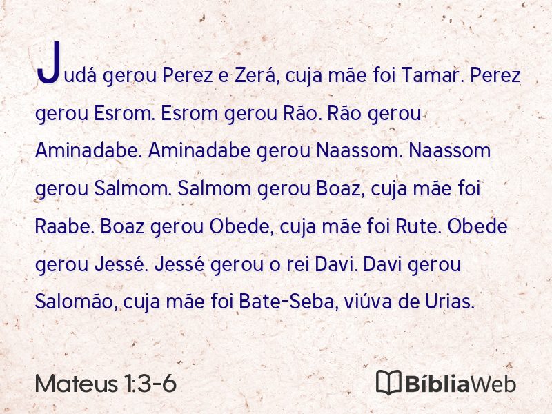 Mateus 1:3-6 em imagem para compartilhar