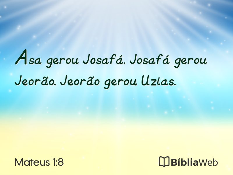 Mateus 1:8 em imagem para compartilhar