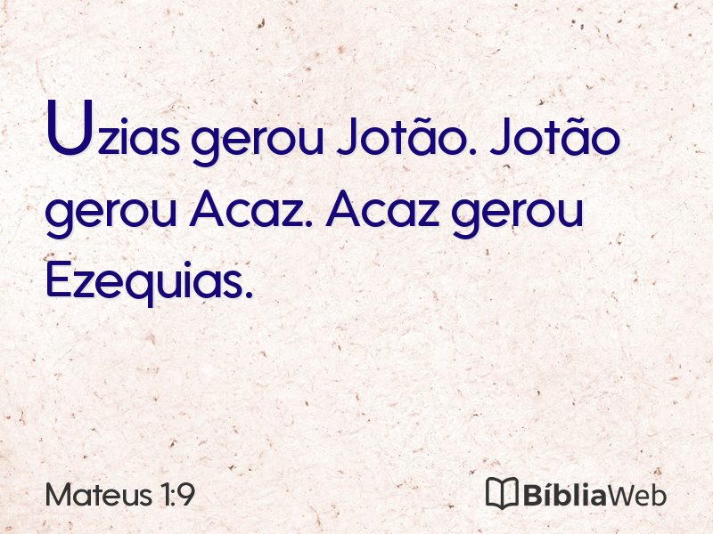 Mateus 1:9 em imagem para compartilhar