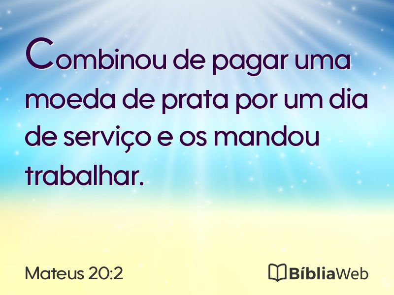 Mateus 20:2 em imagem para compartilhar