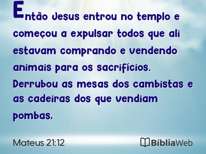 Mateus 21:12 em imagem para compartilhar