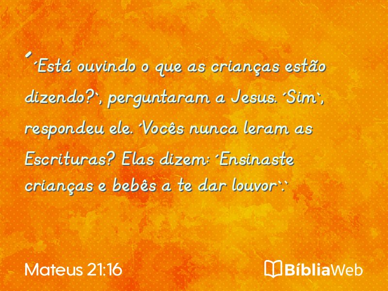 Mateus 21:16 em imagem para compartilhar