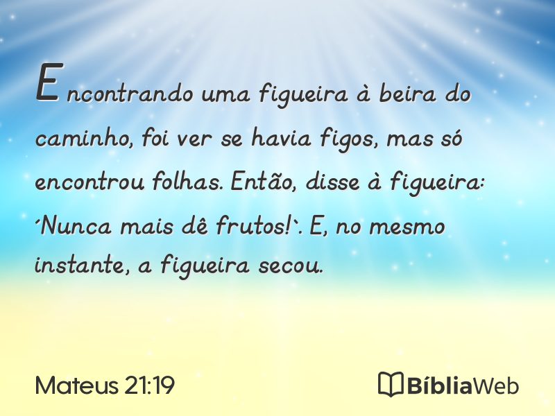 Mateus 21:19 em imagem para compartilhar