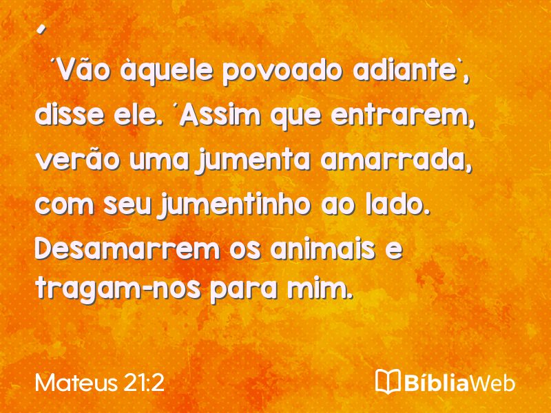 Mateus 21:2 em imagem para compartilhar