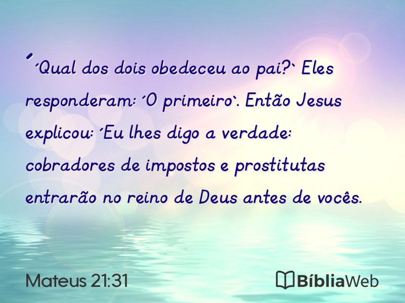 Mateus 21:31 em imagem para compartilhar