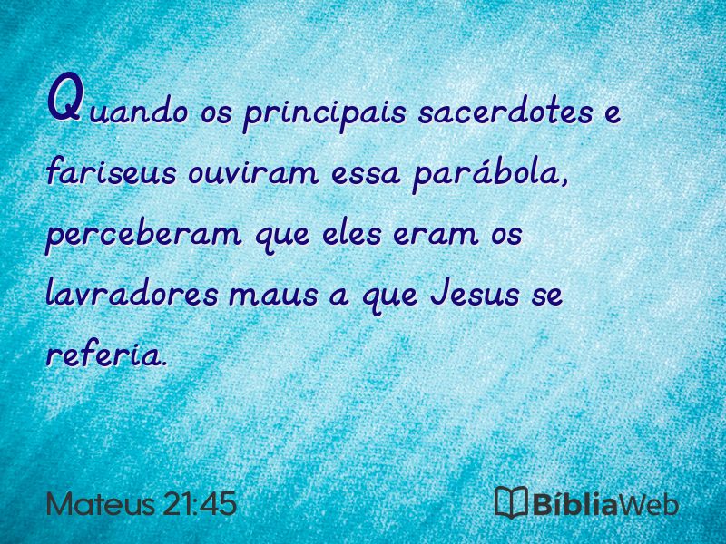 Mateus 21:45 em imagem para compartilhar